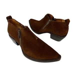 Frye Sacha Brown Suede Moto Shootie Womens Sz 8 B Block Heel Western Boho Boots
